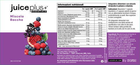 Obst-, Gemüse-, Beeren- & Omega+-Mischung Kapseln