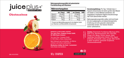 Obst-, Gemüse-, Beeren- & Omega+ Auslese Kapseln